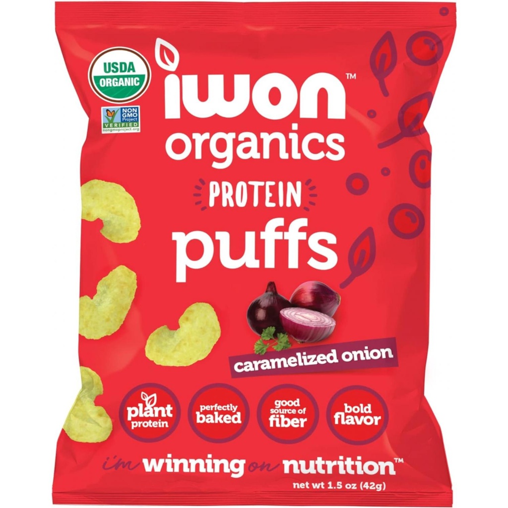 Iwon - Organic Caramelized Onion Flavored Protein Puffs - 42G