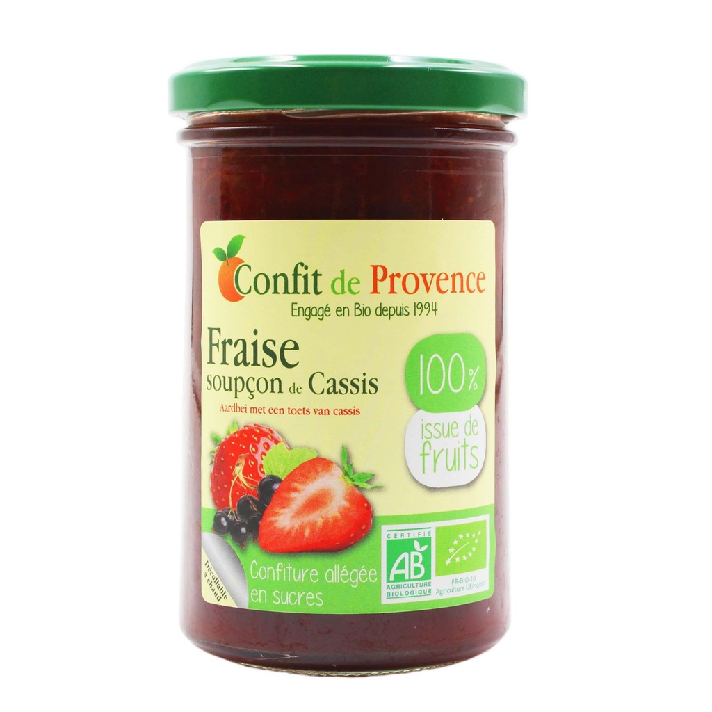 Confit De Provence - Organic Strawberry Jam With Blackcurrant - 290 G