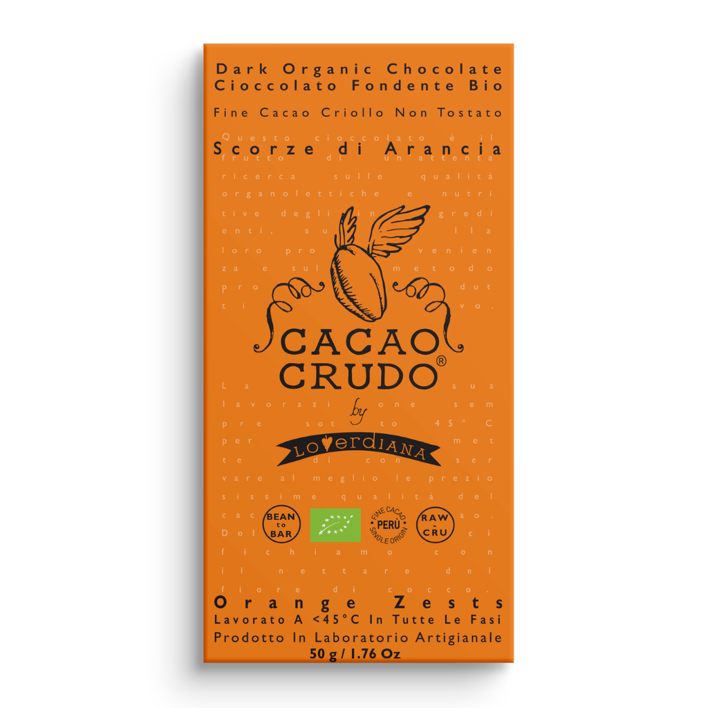 Bar (Dark Chocolate & Orange Zests) - 0.05Kg - Cacao Crudo