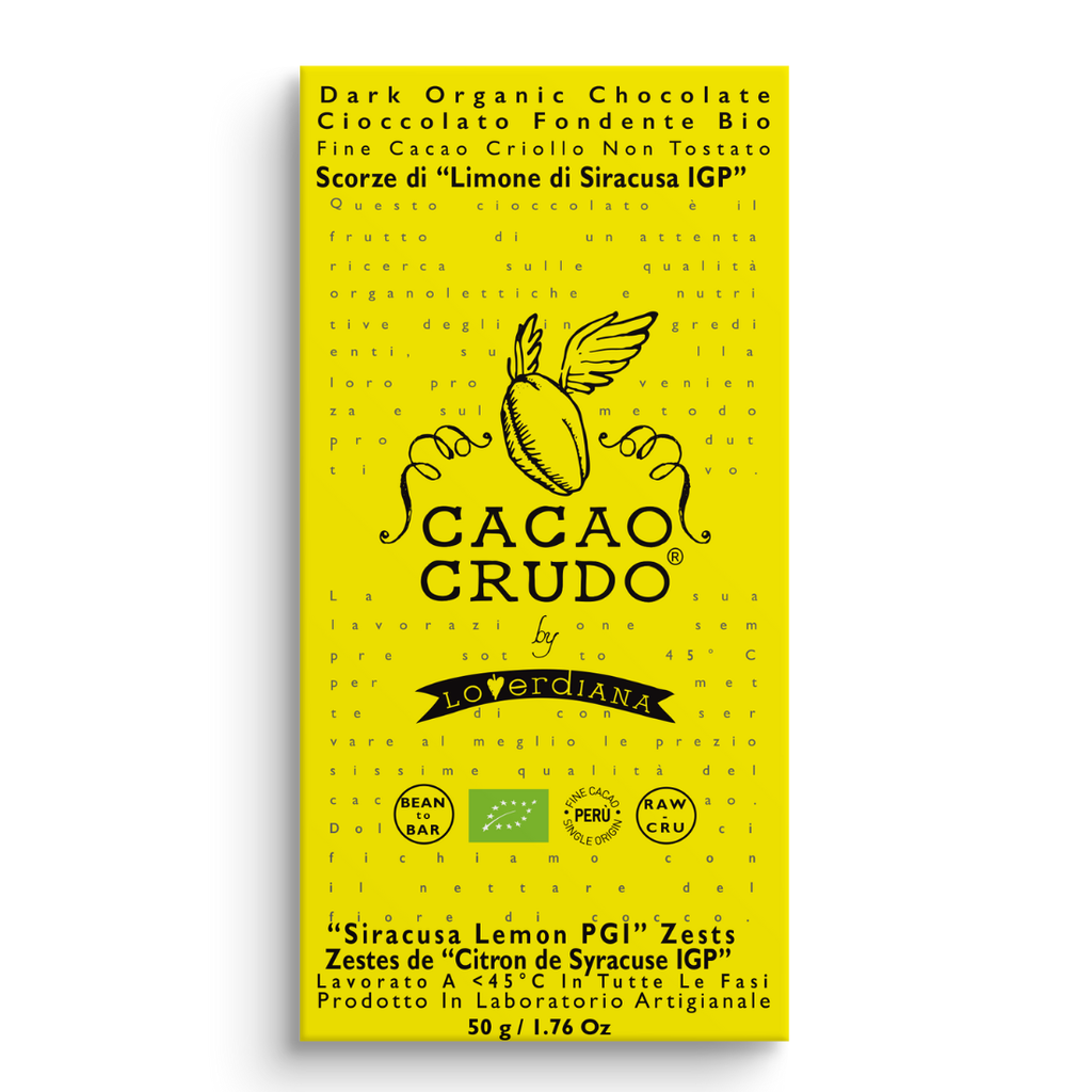 Bar (Dark Chocolate & Lemon Zests) - 0.05Kg - Cacao Crudo