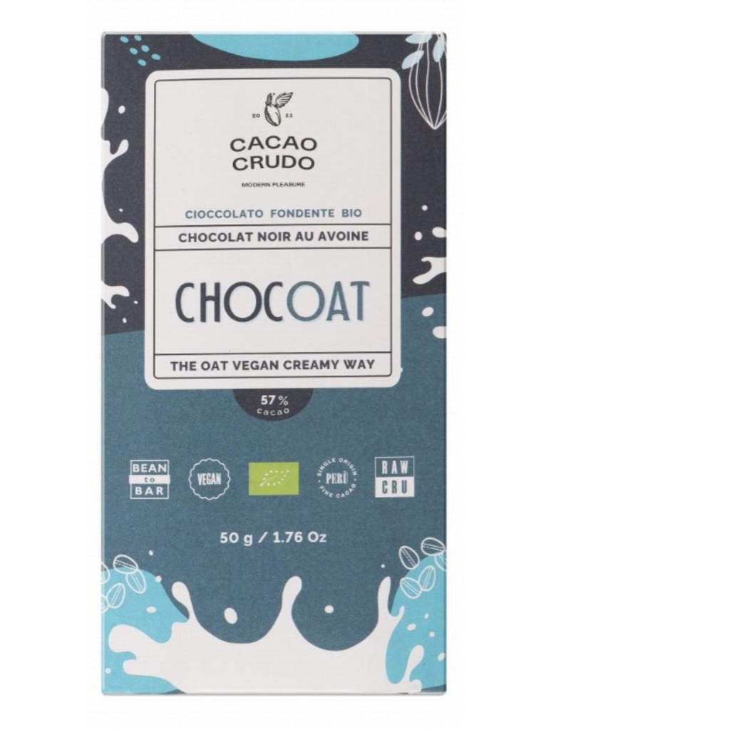 Cacao Crudo - Organic Cacao Bar Oat Dark Chocolate - 50 G