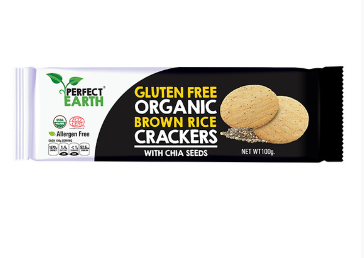 Perfect Earth - Organic Brown Rice Chiaseed Crackers - 225 G