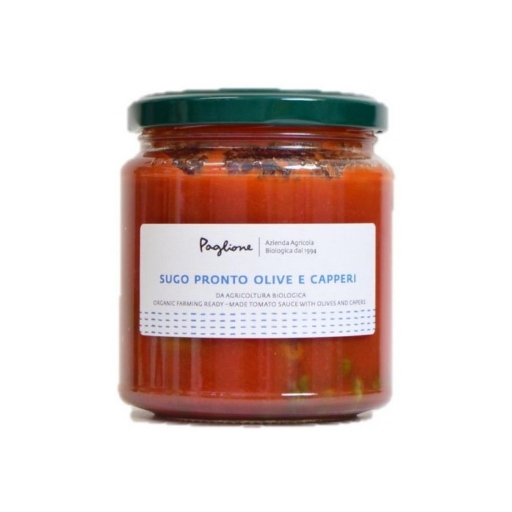 Paglione - Organic Tomato Sauce with Olive and Capers - 314 G