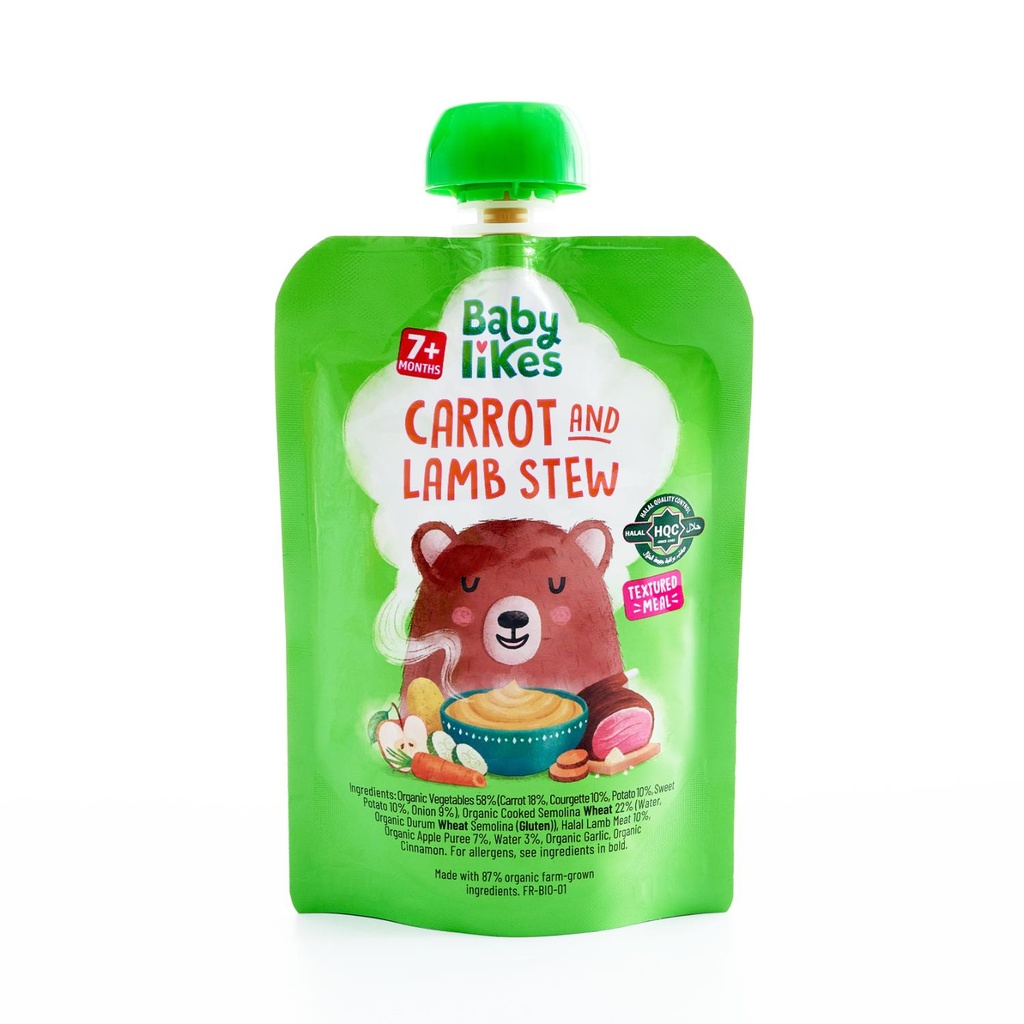 Babylikes - Organic Carrot and Lamb Stew Puree - 130 G