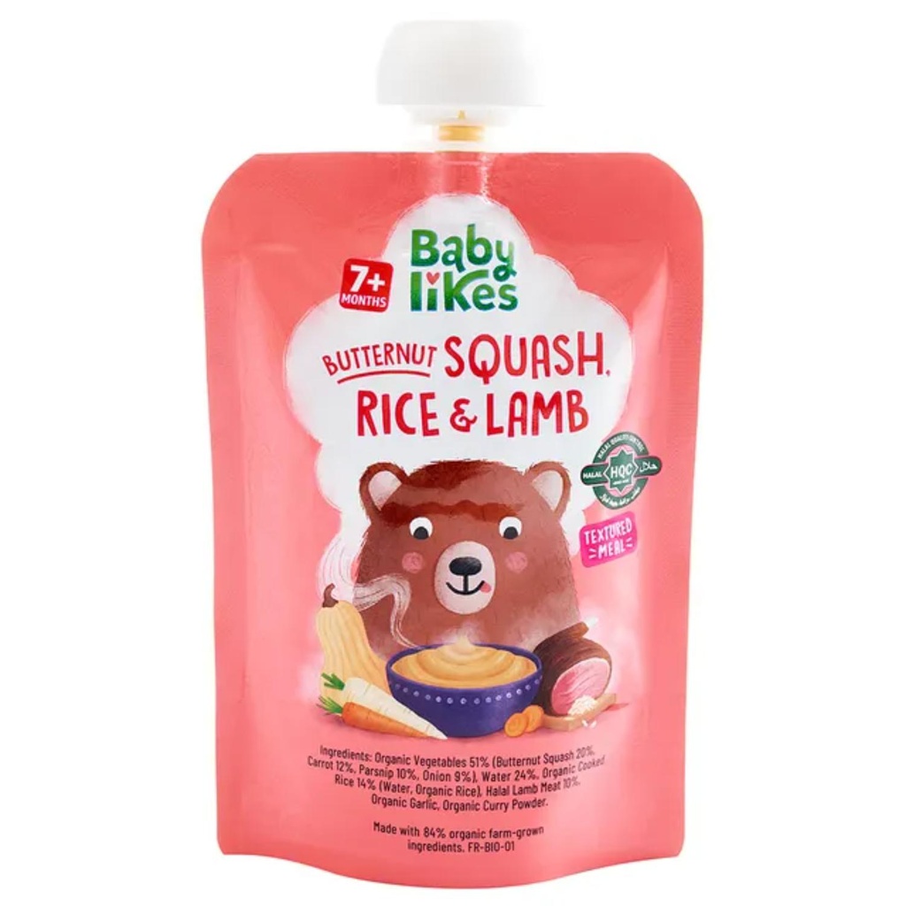 Babylikes - Organic Squash, Rice and Lamb Puree - 130 G